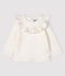 Blouse manches longues bébé fille blanc MARSHMALLOW/gris ARGENT