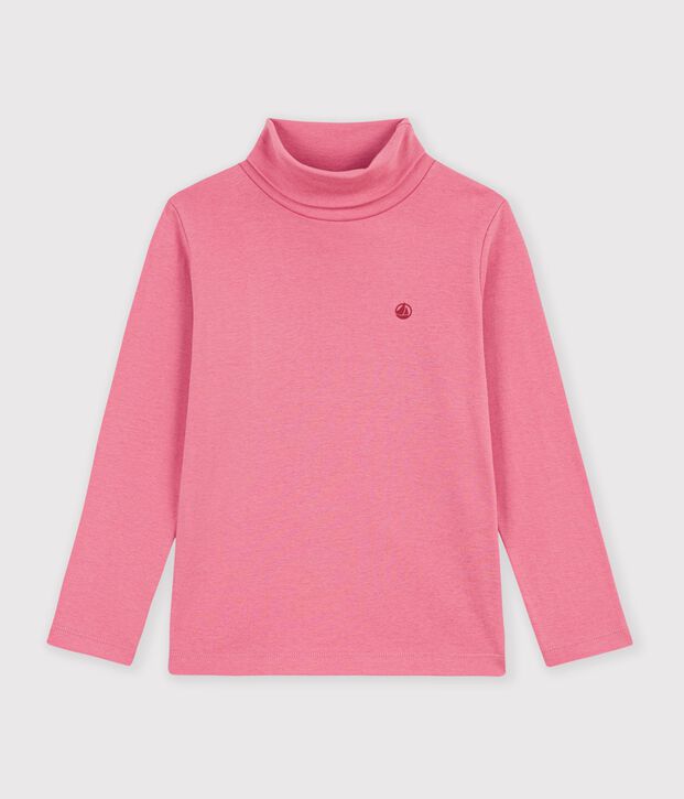 Sous-pull enfant en coton uni rose