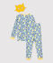 Pyjama phosphorescent léopard en coton enfant blanc MARSHMALLOW/blanc MULTICO