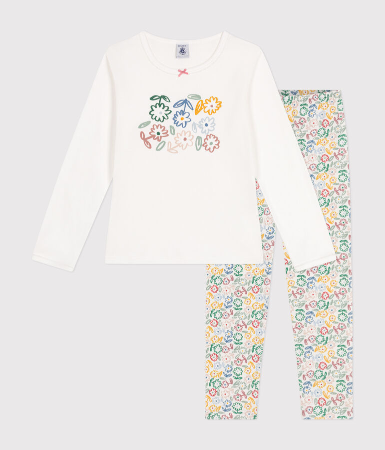 Pyjama en coton enfant blanc MARSHMALLOW/blanc MULTICO