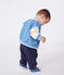 Veste teddy bébé en coton colorblock bleu ALASKA/ AVALANCHE