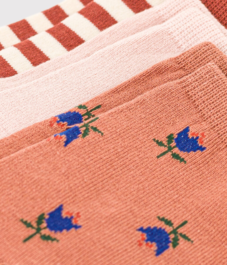 Lot de 3 paires de chaussettes fleurs enfant gar&ccedil;on-fille multicouleur