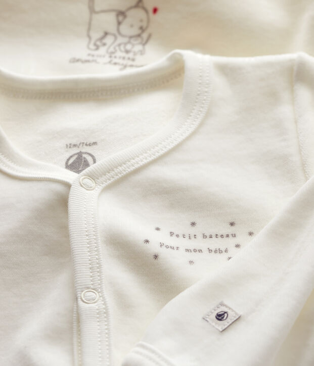 Lot de 2 dors-bien blanc b&eacute;b&eacute; en velours multicouleur