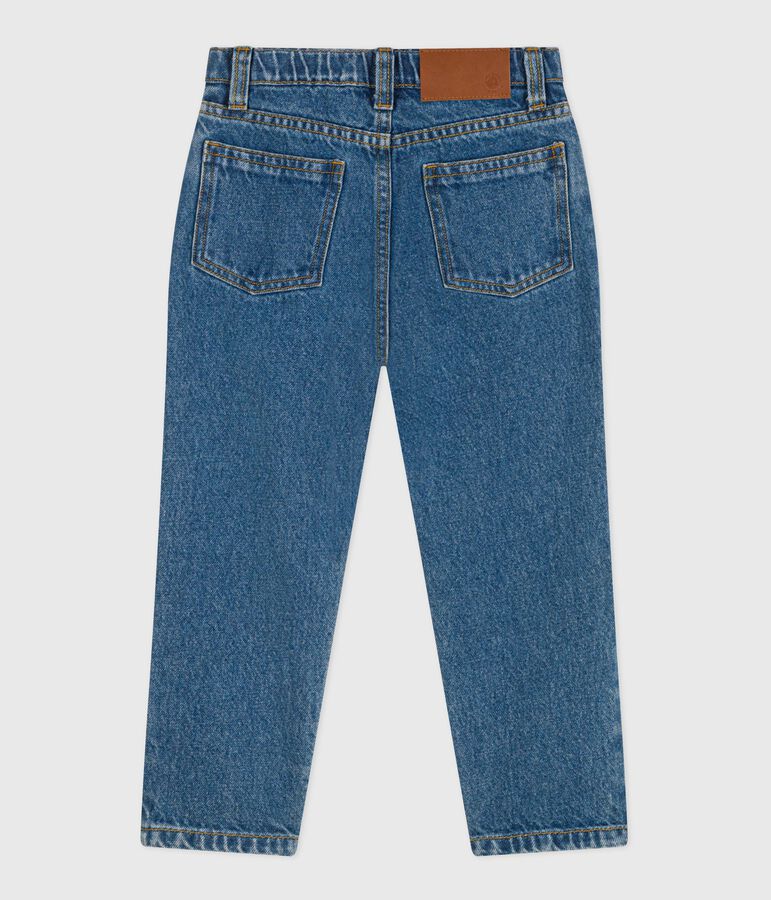 Pantalon enfant en denim bleu BLEU MOYEN