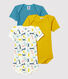 Lot de 3 bodies manches courtes chats bébé en coton et lyocell