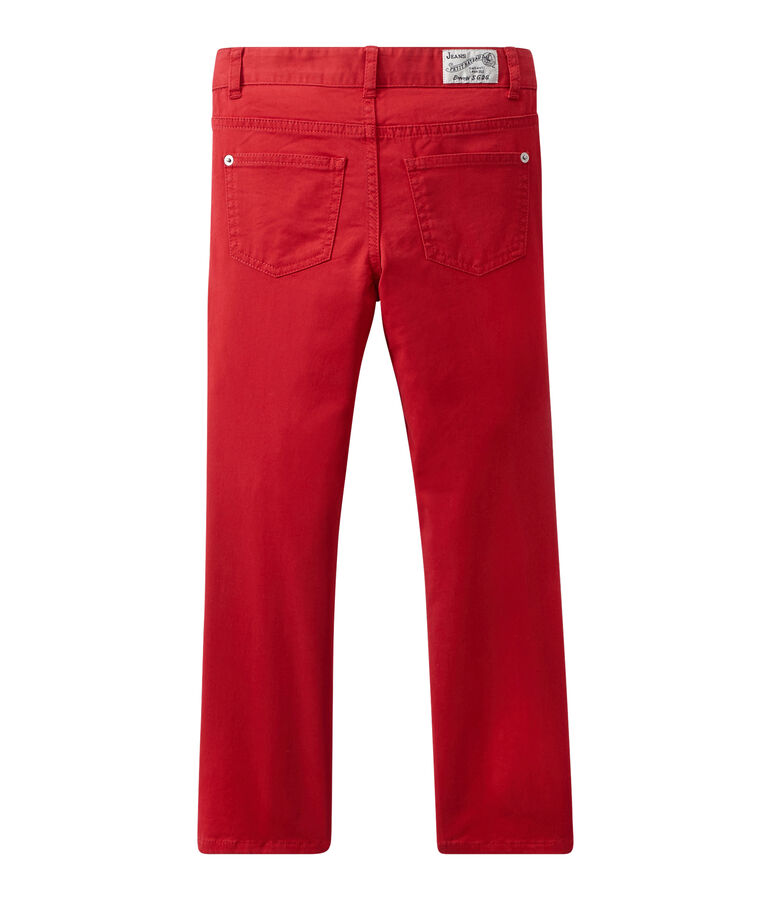 Pantalon de couleur gar&ccedil;on en jean rouge