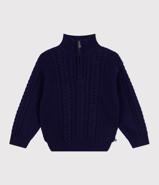 Pull col camionneur enfant en coton uni SOIR