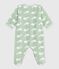 Surpyjama hiver bébé en polaire imprimé baleines SAULE/ MARSHMALLOW