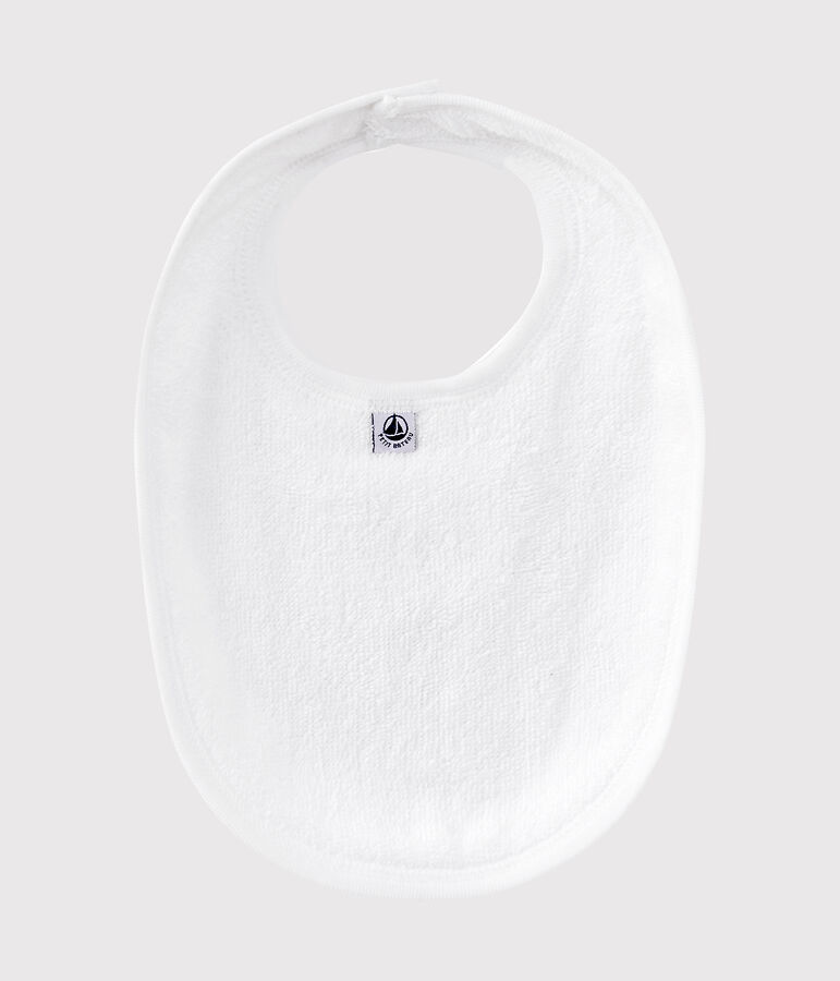 Bavoir b&eacute;b&eacute; fille doubl&eacute; rose/blanc