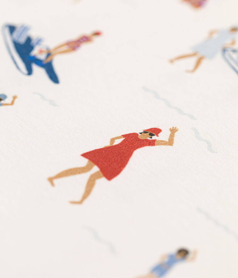 Tee-shirt imprim&eacute; manches courtes enfant fille blanc/multicouleur