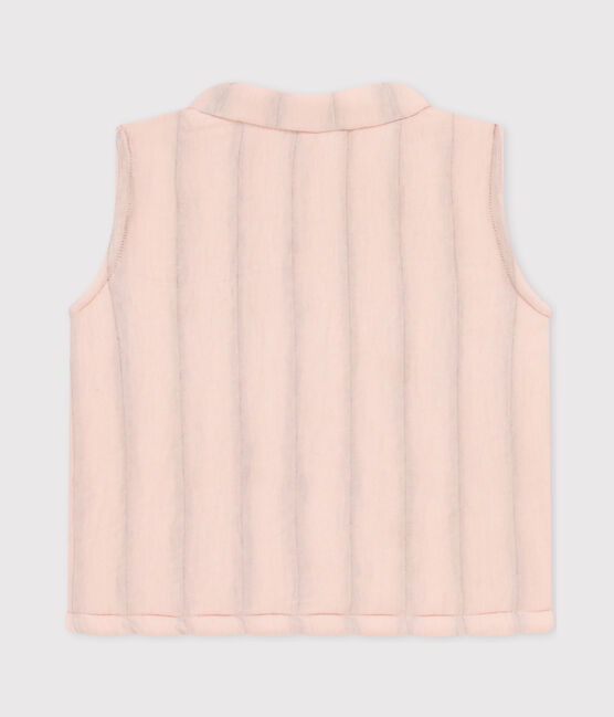 Veste sans manche en tubique matelassé bébé rose SALINE