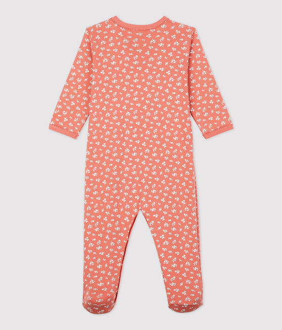 Dors bien bébé fleuri en coton biologique rose PAPAYE/ MARSHMALLOW