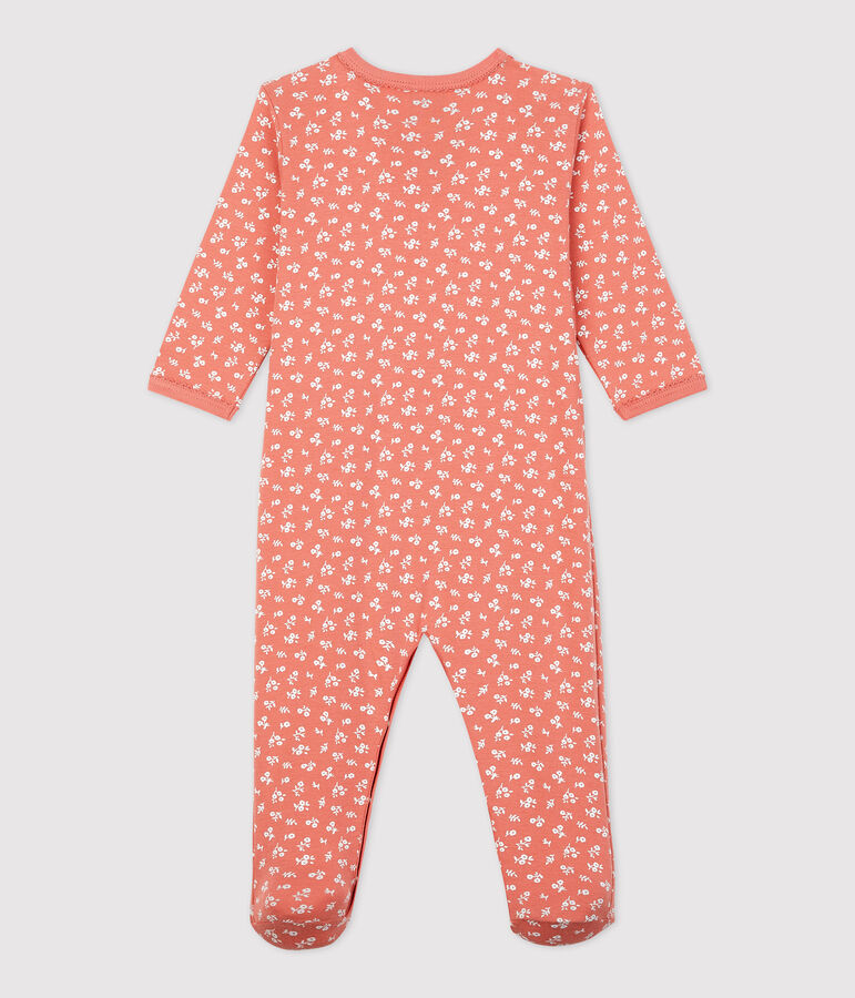 Dors bien b&eacute;b&eacute; fleuri en coton biologique rose PAPAYE/ MARSHMALLOW