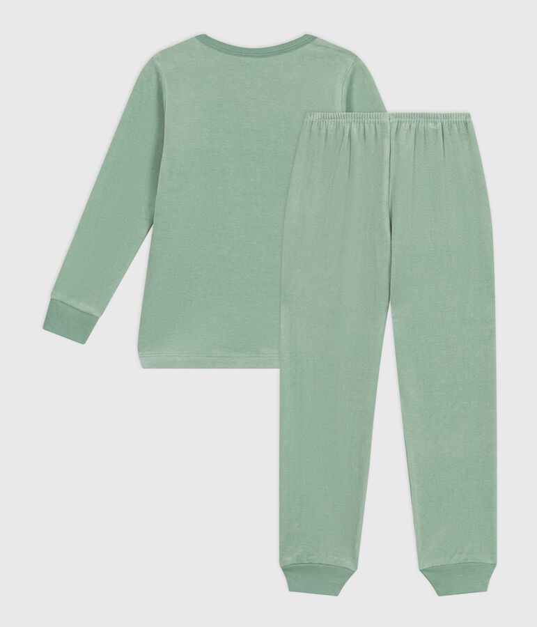 Pyjama enfant en velours vert SAULE