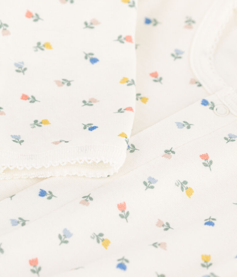 Bodyjama fleurs en coton blanc MARSHMALLOW/blanc MULTICO