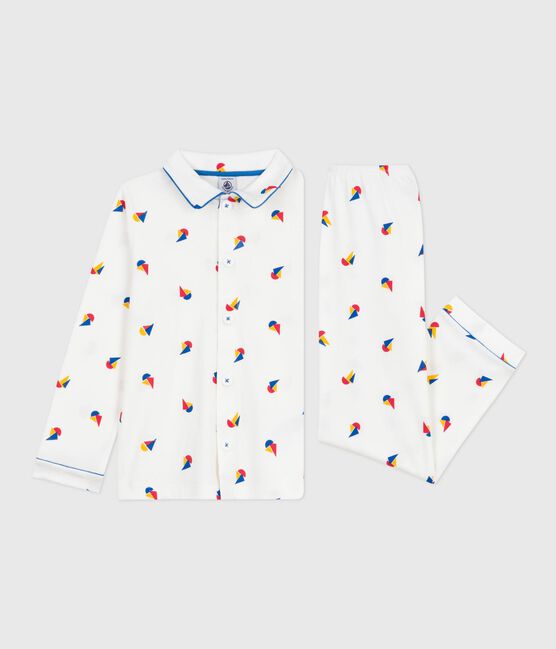 Pyjama boutonné enfant en coton imprimé MARSHMALLOW/ OLYMPIC/ MULTICO