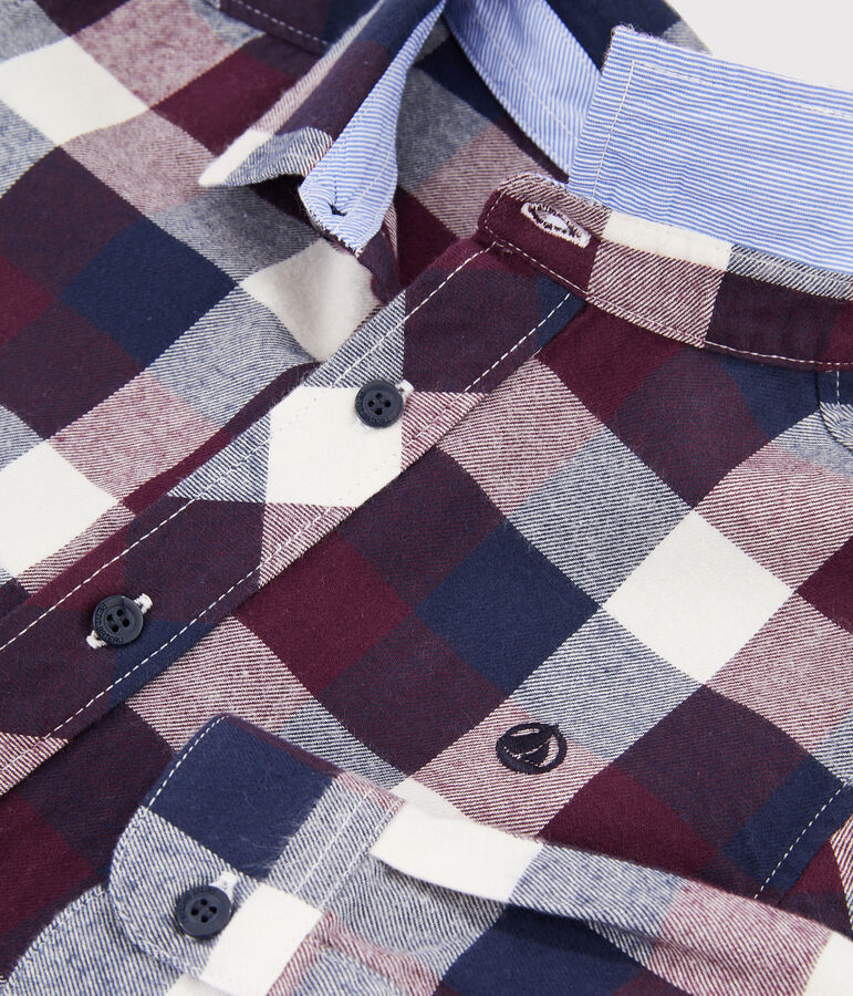 Chemise &agrave; carreaux enfant gar&ccedil;on blanc/multicouleur