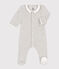 Pyjama bébé  en velours gris BELUGA CHINE