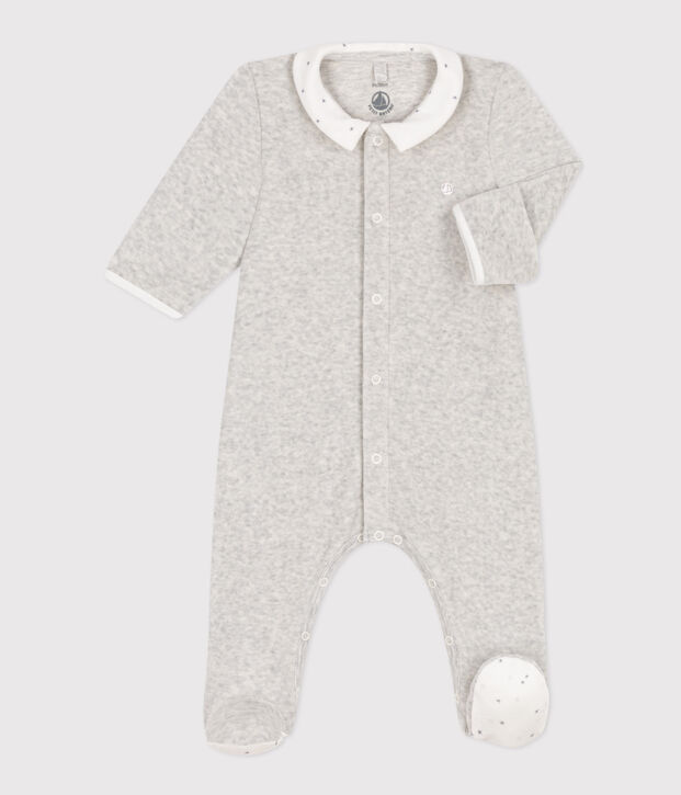 Pyjama b&eacute;b&eacute;  en velours gris
