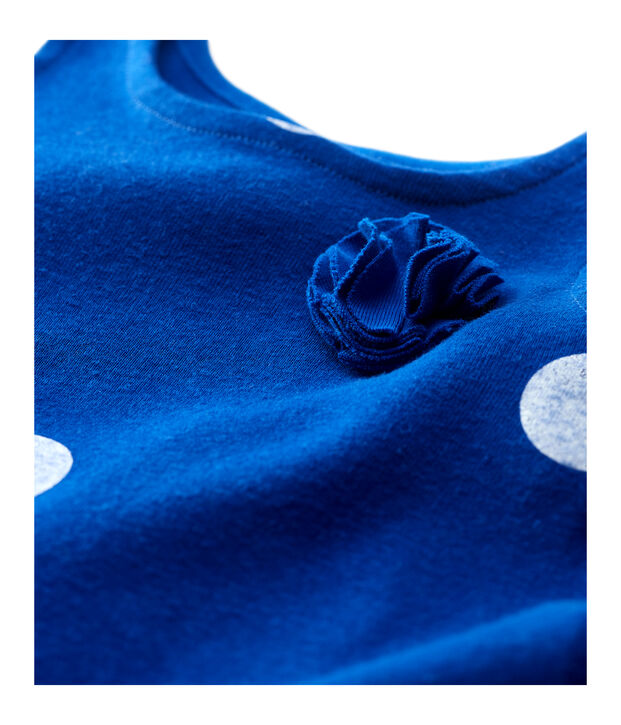 Robe sans manches en lin b&eacute;b&eacute; fillle bleu/blanc