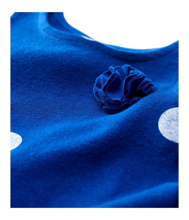 Robe sans manches en lin b&eacute;b&eacute; fillle bleu SURF/blanc MARSHMALLOW