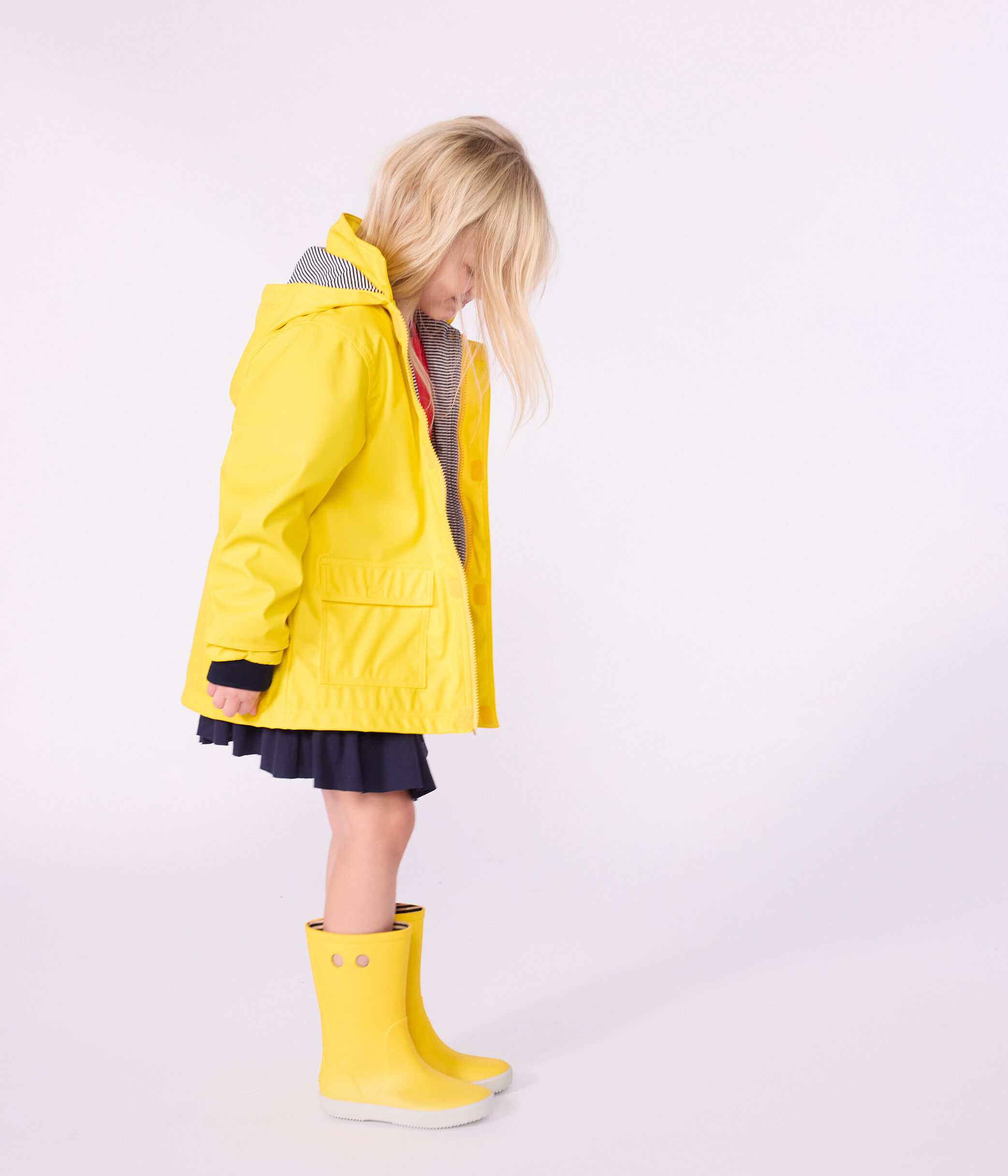 Petit Bateau - Veste Cire Fille - Coupe Droite, Doublure Coton, Imperméable Léger - Style Pratique Et Classique