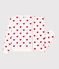 Pyjama cœur en coton femme blanc MARSHMALLOW/rouge TERKUIT