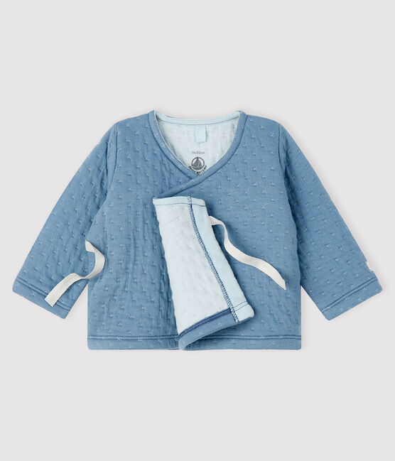 Cardigan bébé en tubique gris TEMPETE