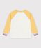 Tee-shirt enfant manches longues en coton colorblock &eacute;cru/multicouleur