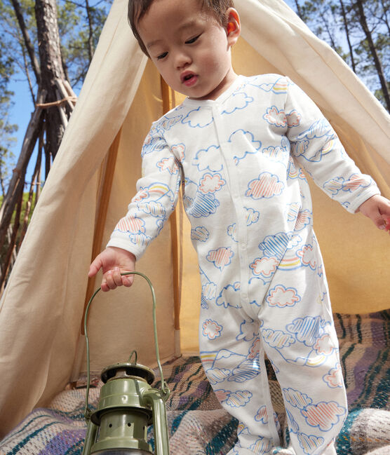 Pyjama en coton imprimé arc-en-ciel bébé blanc MARSHMALLOW/blanc MULTICO
