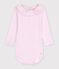 Body b&eacute;b&eacute; en coton uni &agrave; col rose clair