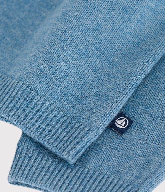 Cardigan bébé en tricot laine et coton uni à col ADRIATIC