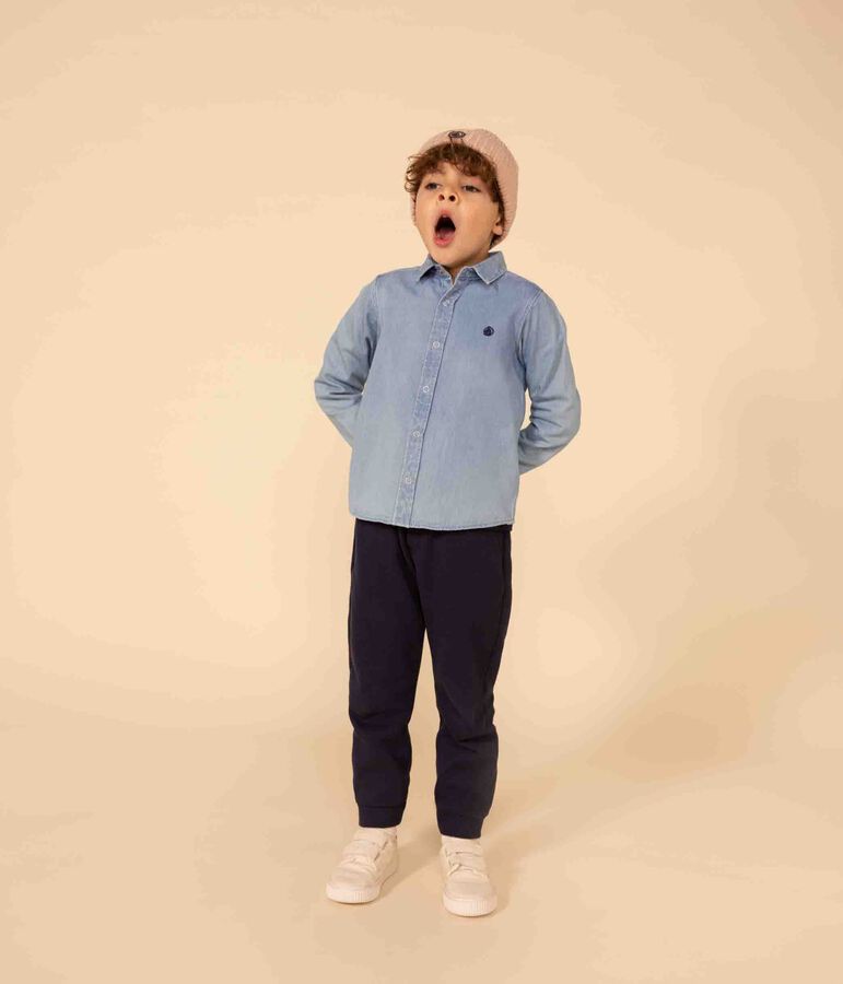 Chemise en denim l&eacute;ger enfant gar&ccedil;on bleu DENIM CLAIR