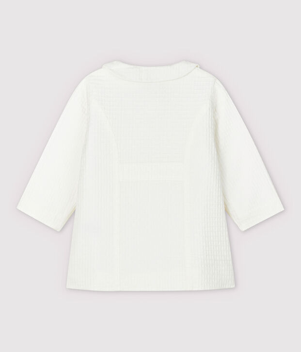 Veste c&eacute;r&eacute;monie en cha&icirc;ne et trame b&eacute;b&eacute; fille blanc