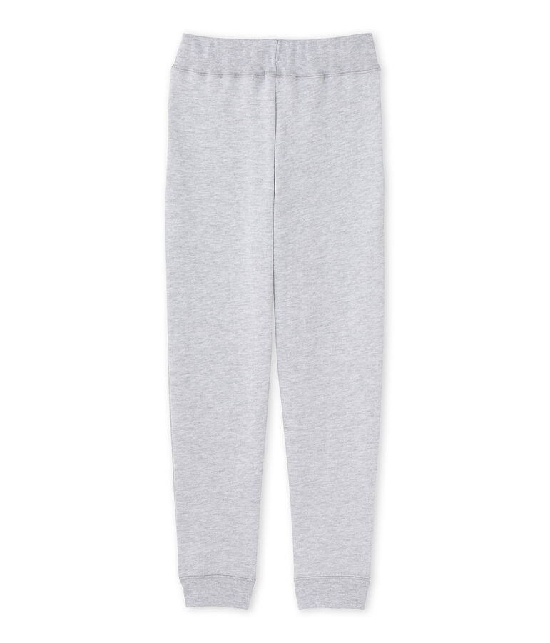 Pantalon de jogging gar&ccedil;on en molleton gris POUSSIERE CHINE