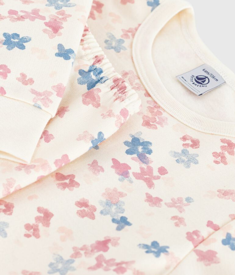 Pyjama enfant en molleton imprim&eacute; fleurs MILK/ MULTICO