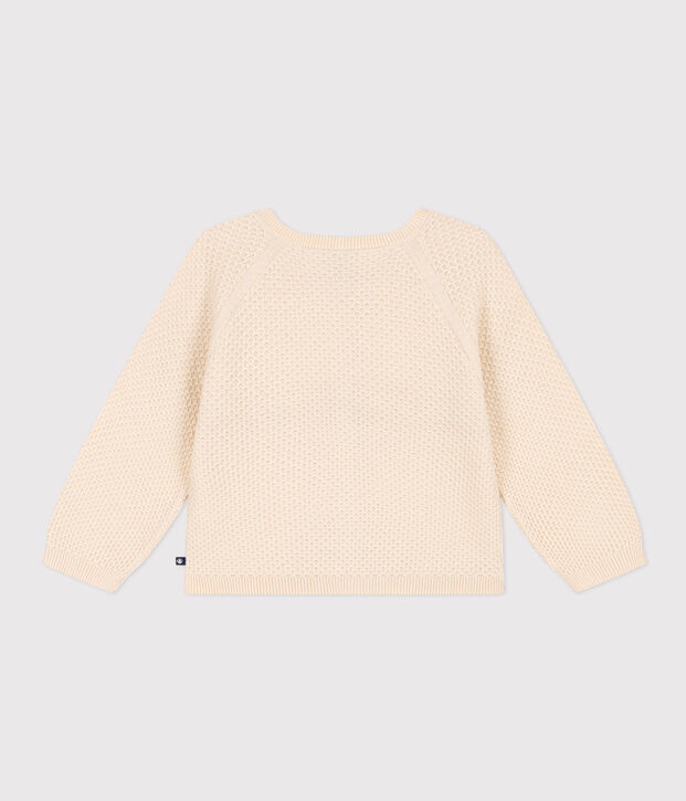 Cardigan en coton enfant fille &eacute;cru