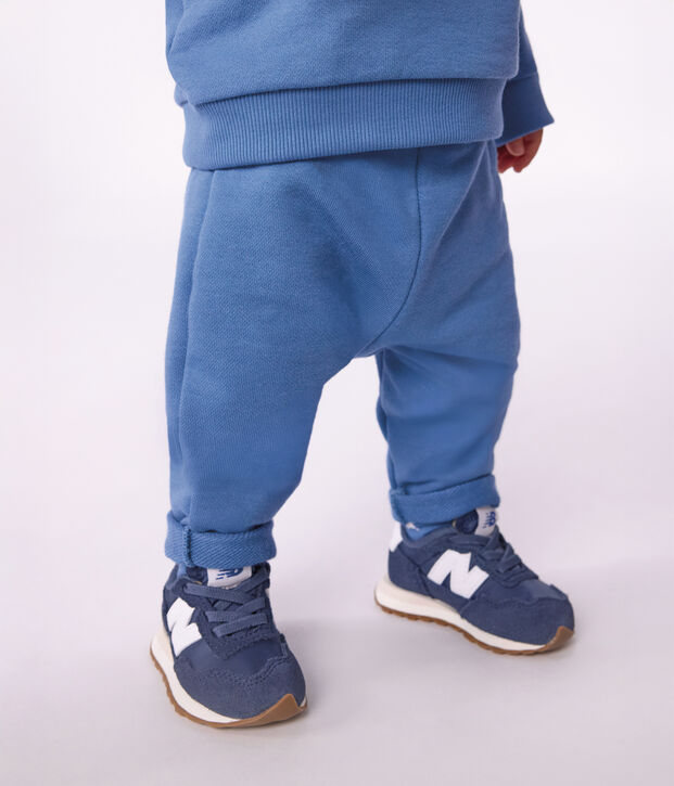 Pantalon de jogging b&eacute;b&eacute; en coton uni bleu