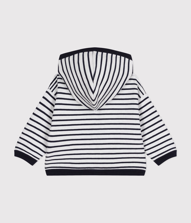 Sweatshirt &agrave; capuche b&eacute;b&eacute; blanc/bleu