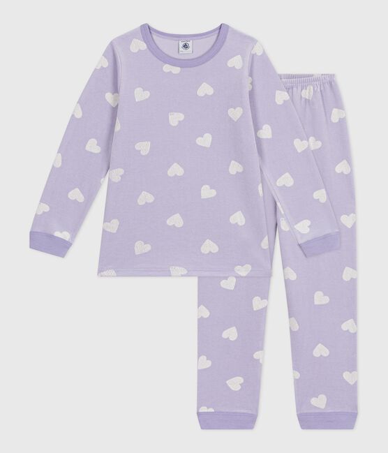 Pyjama enfant en velours imprimé cœurs blanc SQUAW/ MARSHMALLOW
