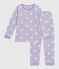 Pyjama enfant en velours imprimé cœurs blanc SQUAW/ MARSHMALLOW