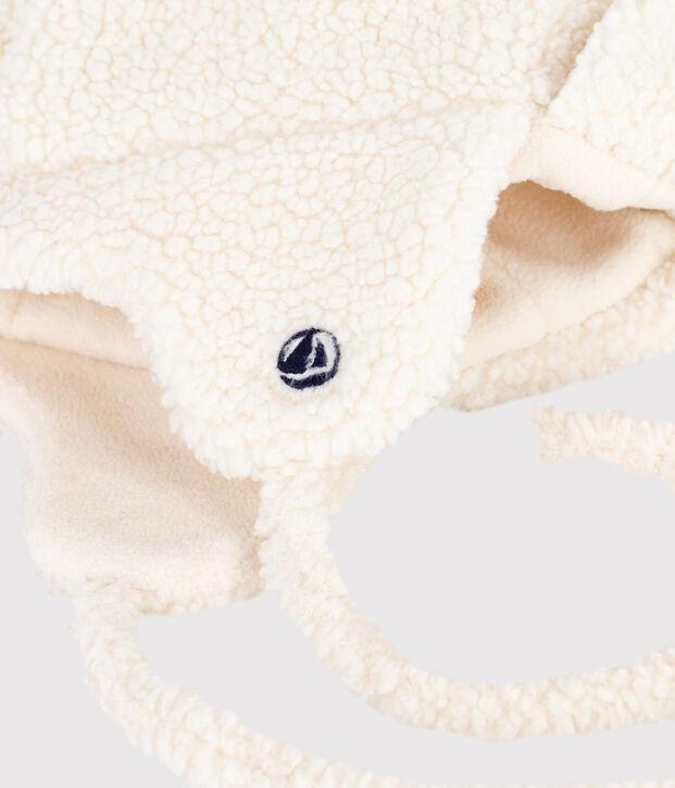 Chapka b&eacute;b&eacute; en fausse fourrure doubl&eacute;e sherpa blanc cass&eacute;