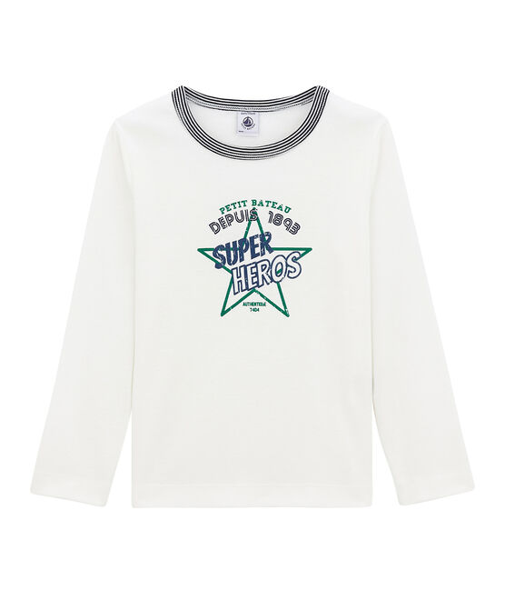 tee-shirt manches longues petit garçon blanc MARSHMALLOW