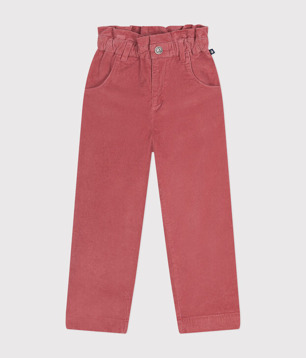 Pantalon en velours enfant fille rose