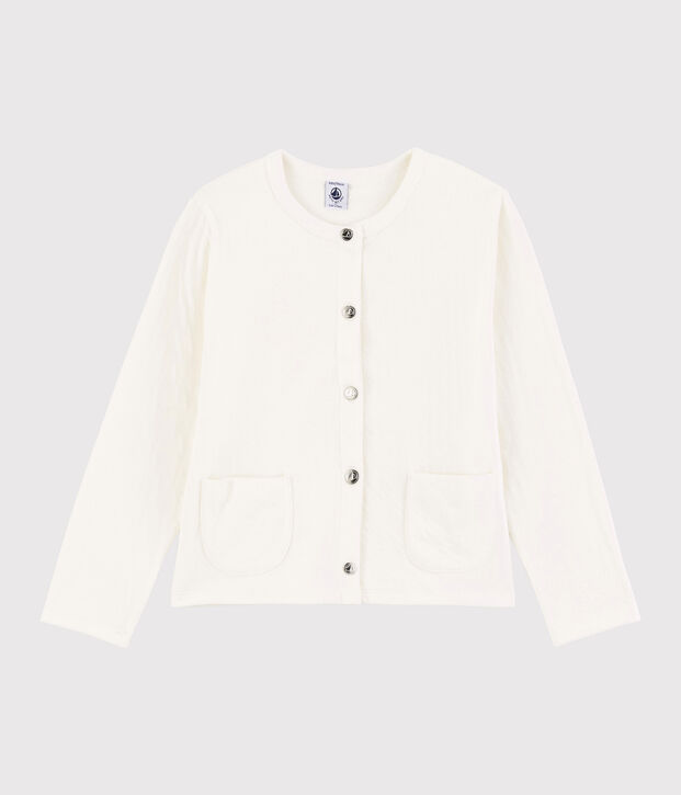 Cardigan en tubique enfant fille blanc