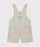 Salopette short bébé garçon gris MINERAI/blanc LAIT