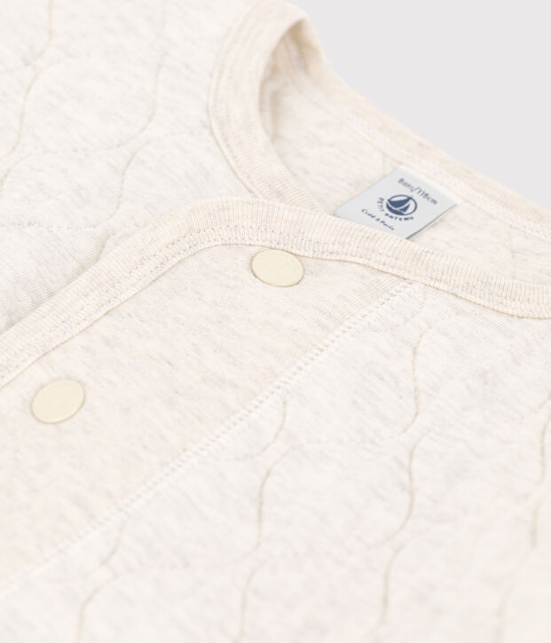 Cardigan en tubique enfant fille / gar&ccedil;on beige chin&eacute;