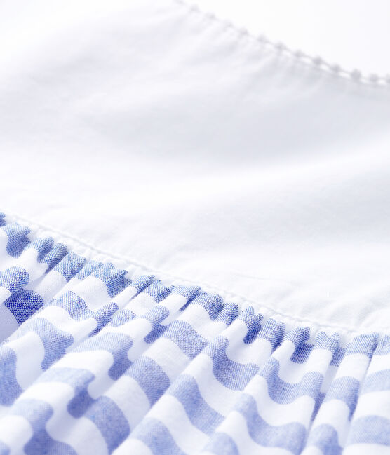 Robe manches courtes bébé fille blanc MARSHMALLOW/bleu RIYADH