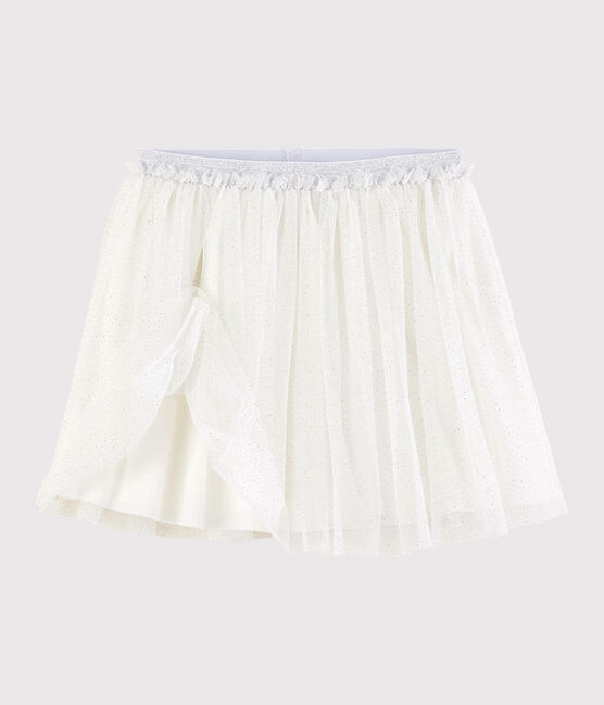 Jupe en tulle pailleté enfant fille blanc MARSHMALLOW/gris ARGENT