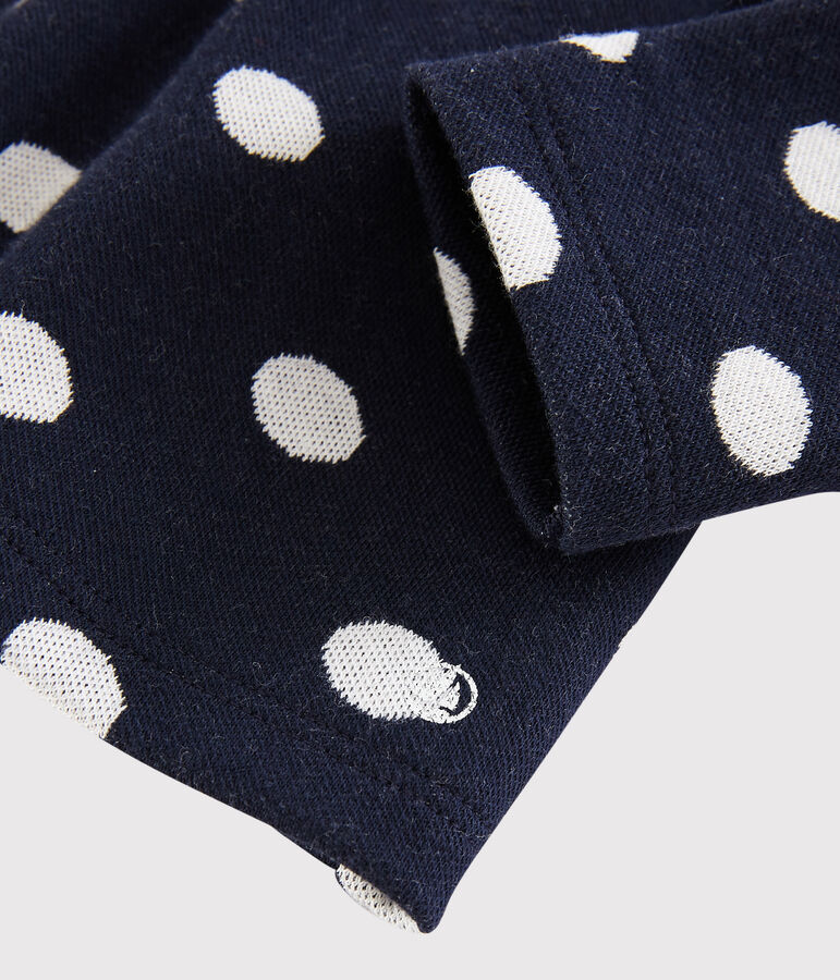 Cardigan b&eacute;b&eacute; fille &agrave; pois bleu SMOKING/blanc MARSHMALLOW